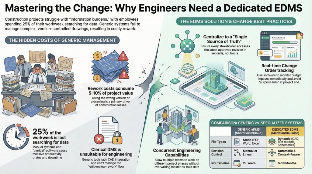 What is Conzol — Engineering Document Management System overview showing version control, workflow approval, and real-time tracking